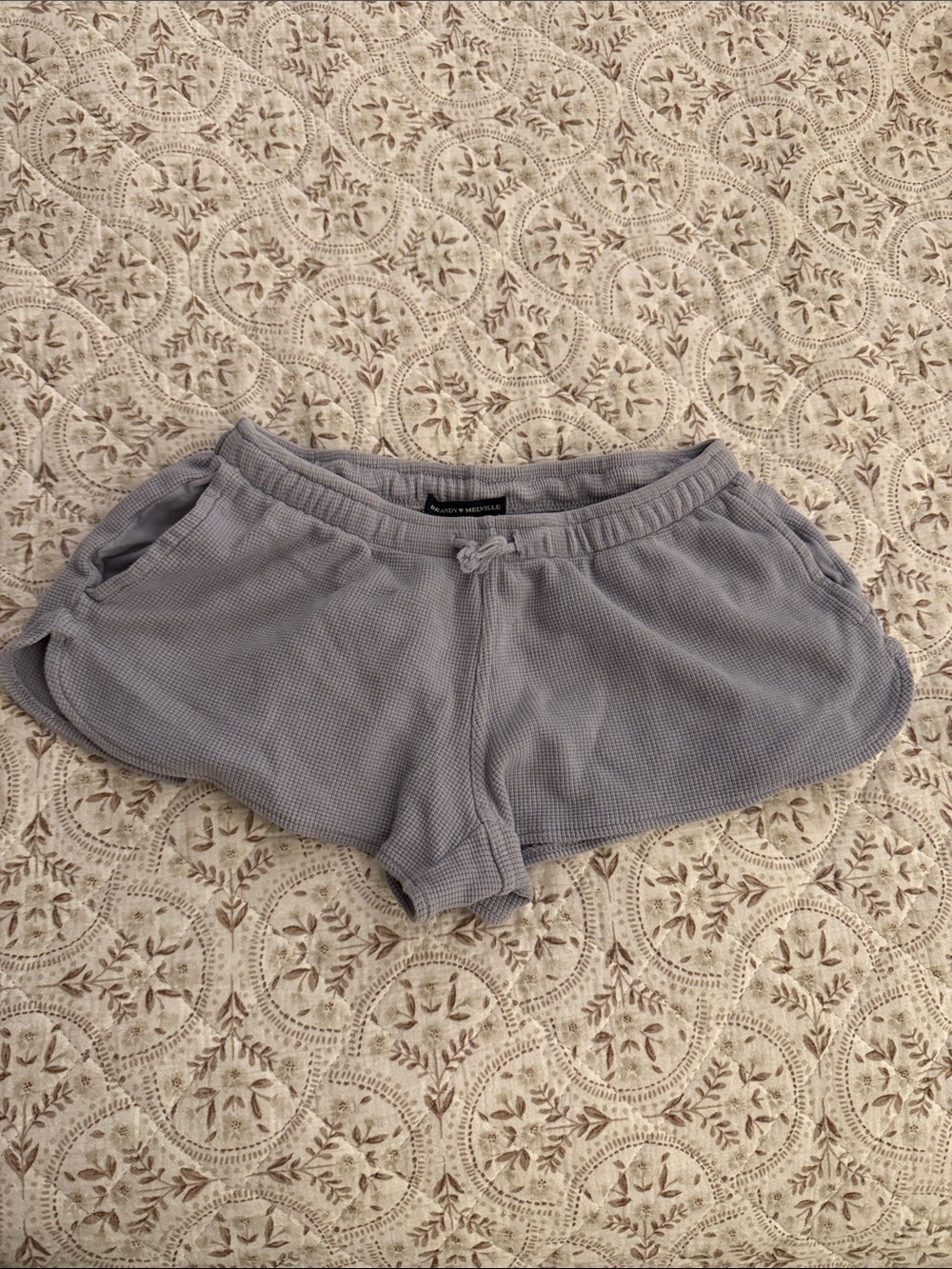 Brandy Melville Light Blue Waffle Knit Lounge Shorts